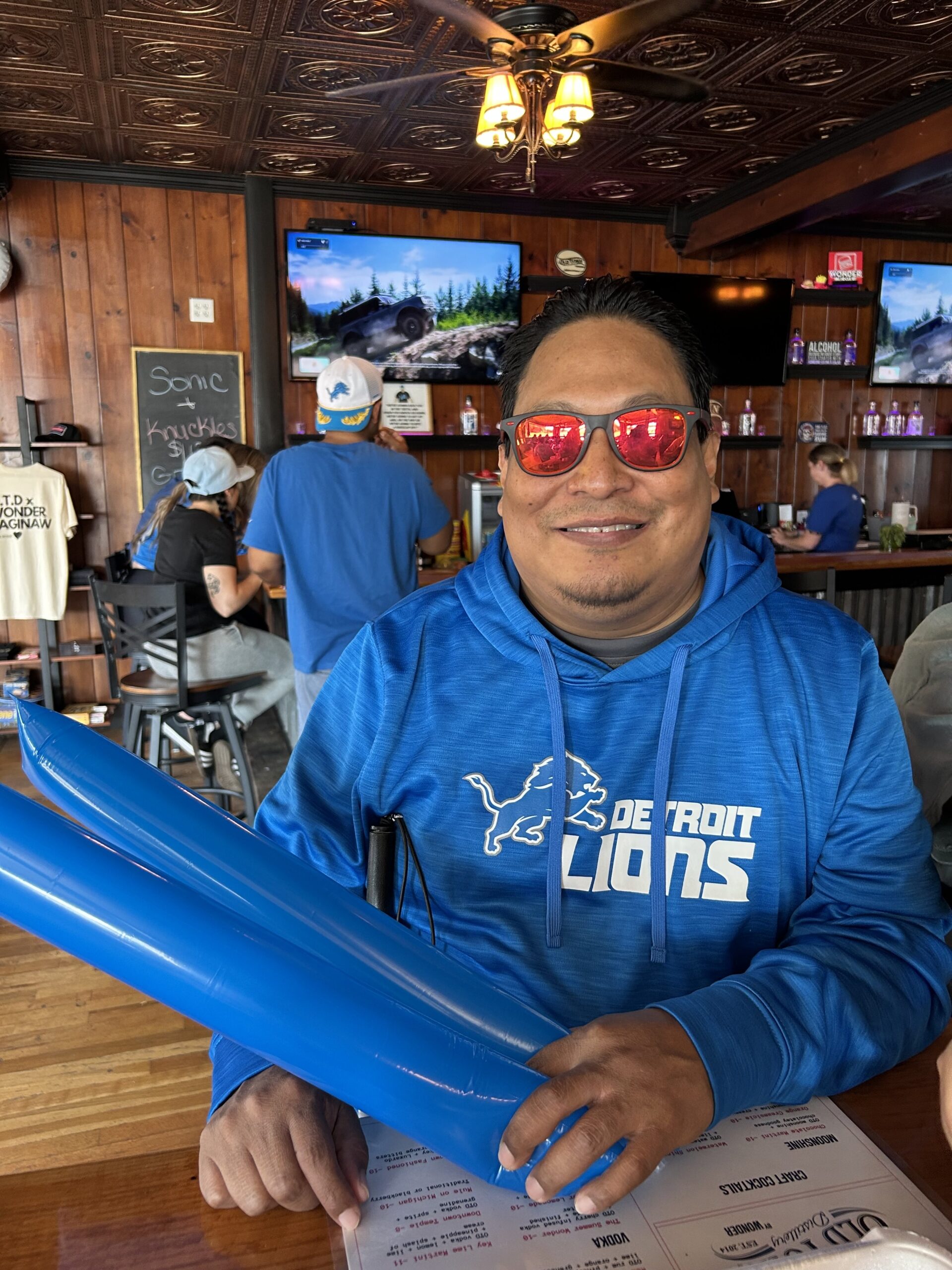 Andrew enjoying a Detroit Lions game